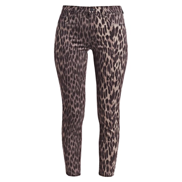 l'agence margot high-rise leopard print ankle crop skinny olive brown jeans - Picture 3 of 8